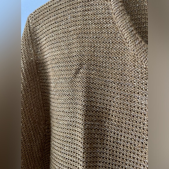 BRETT HARRISON Tan knit short Sleeves, Top, with SHINE SIZE M - Picture 15 of 15